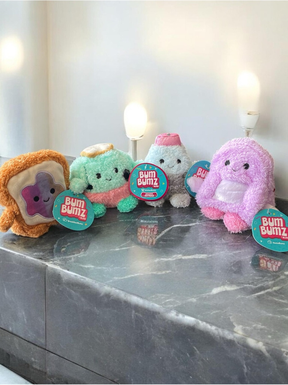 NWT Russ bundle Lot of 4 Bum Bumz Plush Toys 4”